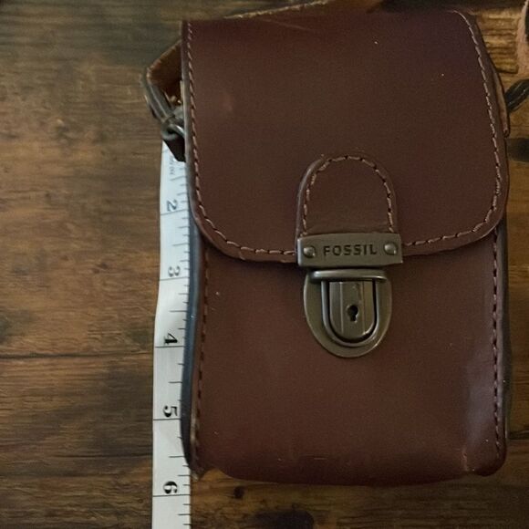 Vintage Fossil Leather Crossbody camera bag - Picture 5 of 6